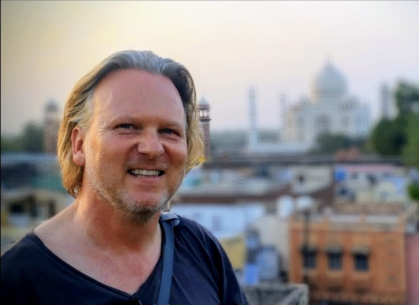 Gerjan portret op reis taj mahal india